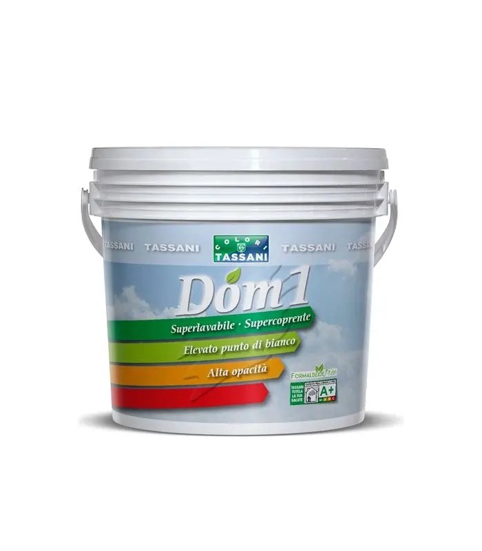 DOM 1 IDROPITTURA LAVABILE LT. 4 BIANCA TASSANI