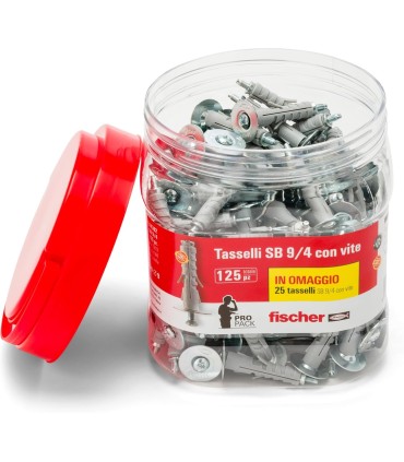 Fischer 125 Tasselli SB 9/4 in Barattolo Propack 524362 per Fissaggio