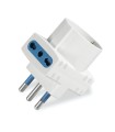 Adattatore Triplo + SCHUKO con Spina 16A 2P+T POLIPLAST 300613B Bipresa Bipasso