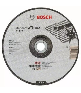Bosch Professional 1x Mola da Taglio Centro Depresso Standard per Acciaio Inox, Ø 230 x 1.9 mm