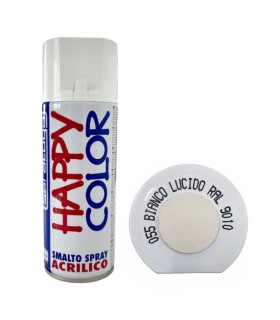 Bomboletta Colore Spray Bianco Lucido RAL 9010 Marca Happy Color