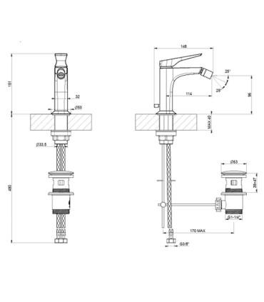Miscelatore Bidet Ventaglio Gessi cod. 72007031