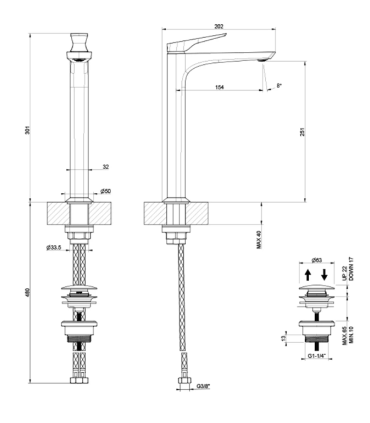 Miscelatore lavabo Ventaglio Gessi cod. 72004031