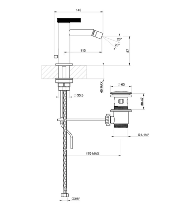 Miscelatore Bidet Anello Gessi cod. 63307031