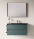 Composizione Way Berloni L. 102 P. 46 H. 56 Lav. ceramico nero opaco, colore mirto opaco